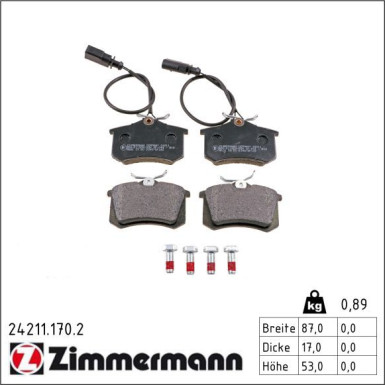 ZIMMERMANN Bremsbeläge 24211.170.2 ZIMMERMANN Bremsbeläge 24211.170.2
