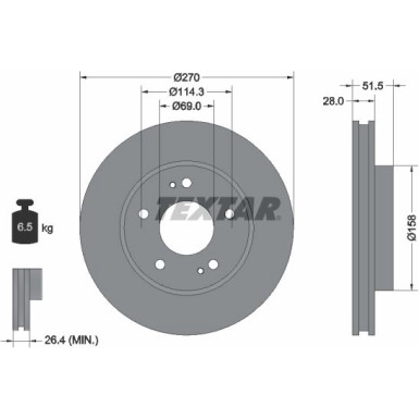 Bremsscheibe Mitsubishi P. L200 2.5 Di-D 10 PRO 92270803