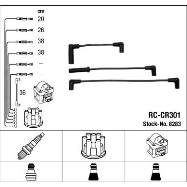 RC-CR301 NGK - Zündkabelsatz JEEP WRANGLER II (TJ) 2.5,8.96 8283