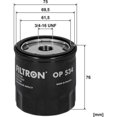 FILTRON Ölfilter OP 534 FILTRON Ölfilter OP 534