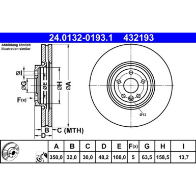 ATE Bremsscheibe 24.0132-0193.1 ATE Bremsscheibe 24.0132-0193.1