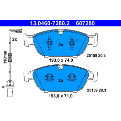 Bremsbelagsatz Audi P. A6/A7/A8 2.0-6.3 Quattro 10 13.0460-7280.2 Bremsbelagsatz Audi P. A6/A7/A8 2.0-6.3 Quattro 10 13.0460-7280.2