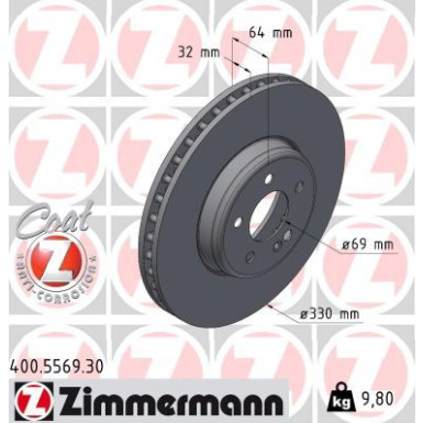ZIMMERMANN Bremsscheibe 400.5569.30