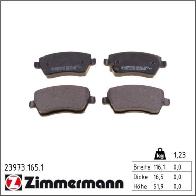 ZIMMERMANN Bremsbeläge 23973.165.1 ZIMMERMANN Bremsbeläge 23973.165.1