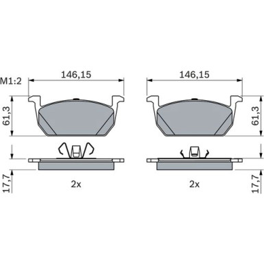 Bremsklötze AUDI A1 SKODA SEAT VW 18 0 986 424 846