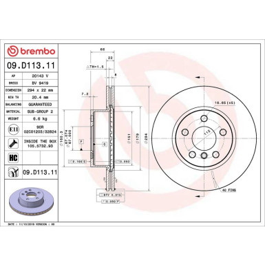 Bremsscheibe VA 09.D113.11 Bremsscheibe VA 09.D113.11