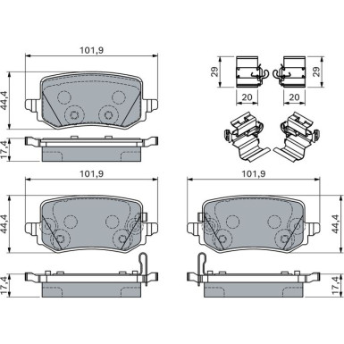 BOSCH Bremsbelagsatz, Scheibenbremse 0 986 460 161 BOSCH Bremsbelagsatz, Scheibenbremse 0 986 460 161