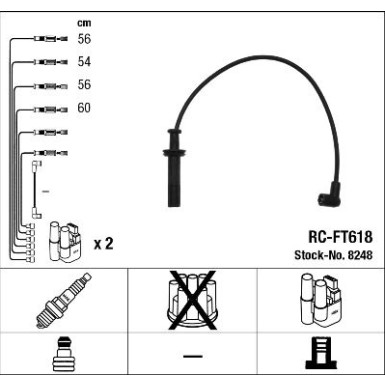RC-LC612 NGK - Zündkabelsatz LANCIA Thema 2000 88-92 8248