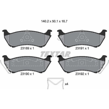Bremsbelagsatz Db T. W163 Ml 2318902 Bremsbelagsatz Db T. W163 Ml 2318902