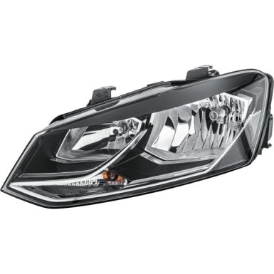 Scheinwerfer L H7/H7 +MOT SCHW/CHR HELLA PQ VW POLO 5,14-5,17 1EB 012 034-011