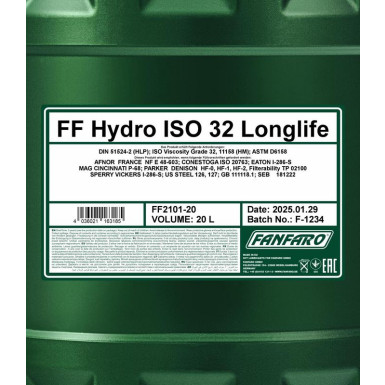 Fanfaro Hydro ISO 32 20L FF2101-20 Fanfaro Hydro ISO 32 20L FF2101-20