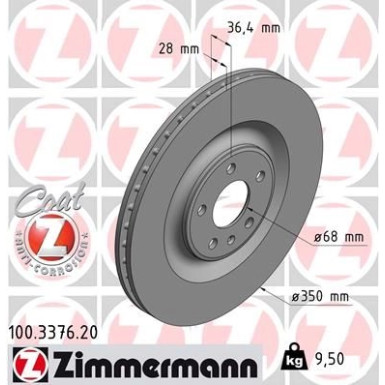 ZIMMERMANN Bremsscheibe 100.3376.20 ZIMMERMANN Bremsscheibe 100.3376.20