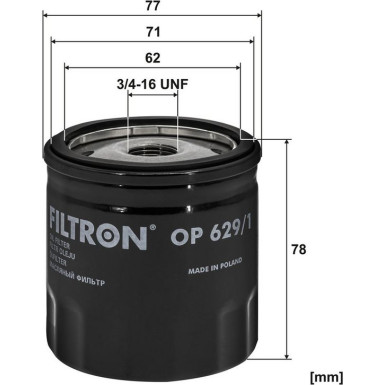 FILTRON Ölfilter OP 629/1 FILTRON Ölfilter OP 629/1