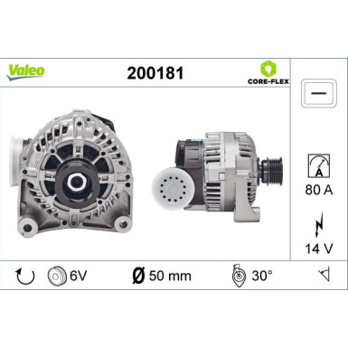 VALEO Generator 200181 VALEO CORE-FLEX VALEO Generator 200181 VALEO CORE-FLEX
