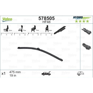 VALEO HydroConnect Front LHD 48cm 578505 VALEO HydroConnect Front LHD 48cm 578505