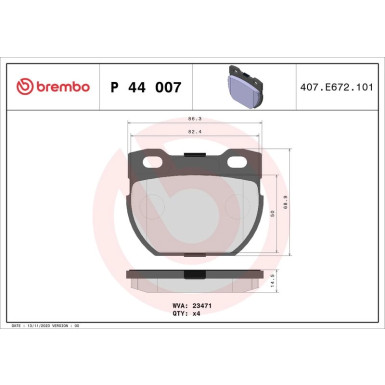 BREMBO Bremsklötze HA P 44 007 BREMBO Bremsklötze HA P 44 007