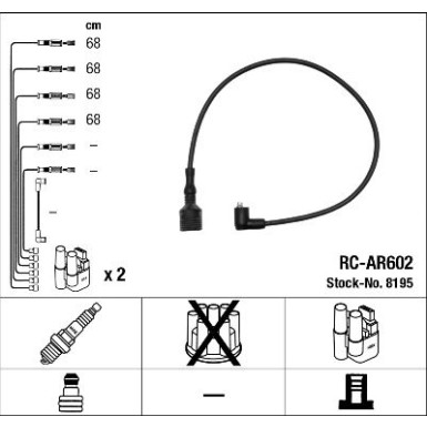RC-AR602 NGK - Zündkabelsatz ALFA 146 94-96 8195