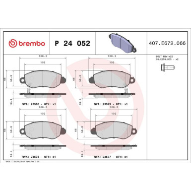 BREMBO Bremsklötze VA FORD Transit 00-06 PRIME LINE P 24 052
