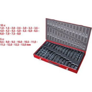 KS TOOLS HSS-R Schraubenbohrer-Set, 230-teilig, 1-13 mm 330.1650 KS TOOLS HSS-R Schraubenbohrer-Set, 230-teilig, 1-13 mm 330.1650
