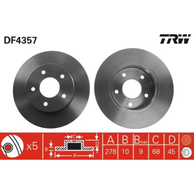 Bremsscheibe Nissan T. Primera DF4357 Bremsscheibe Nissan T. Primera DF4357
