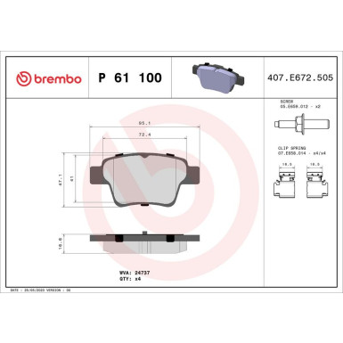 BREMBO Bremsklötze HA P 61 100 BREMBO Bremsklötze HA P 61 100