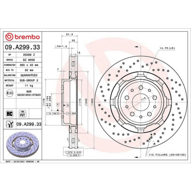 Bremsscheibe VA 09.A299.33 Bremsscheibe VA 09.A299.33