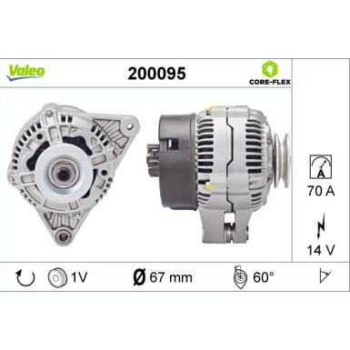 VALEO Generator 200095 VALEO CORE-FLEX VALEO Generator 200095 VALEO CORE-FLEX