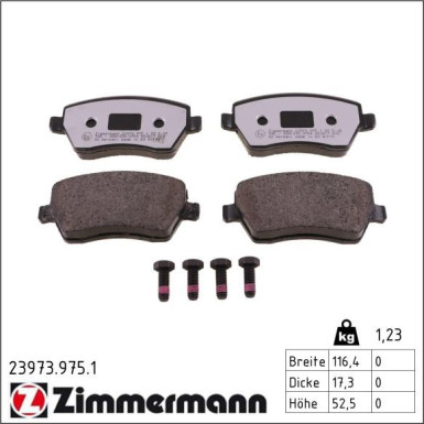 ZIMMERMANN Bremsbeläge 23973.975.1 rd:z