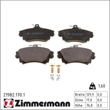 ZIMMERMANN Bremsbeläge 21982.170.1 ZIMMERMANN Bremsbeläge 21982.170.1