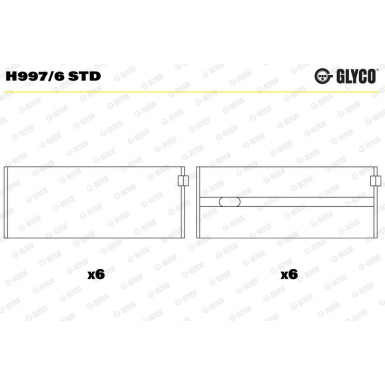 GLYCO Kurbelwellenlager H997/6 STD