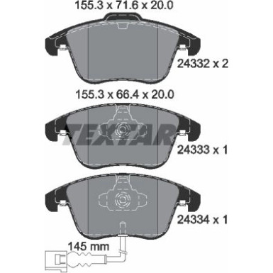 Bremsbelagsatz Vw P. Tiguan 07-/Sharan 10 2433301
