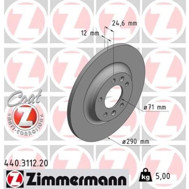 ZIMMERMANN Bremsscheibe 440.3112.20 ZIMMERMANN Bremsscheibe 440.3112.20