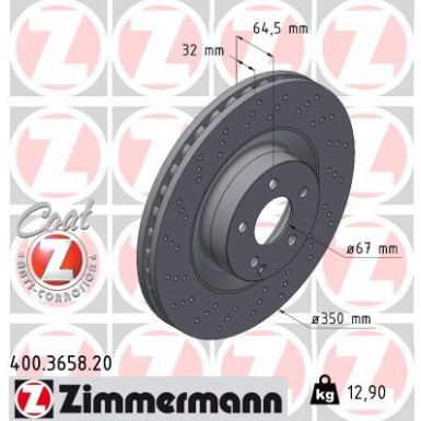 ZIMMERMANN Bremsscheibe 400.3658.20 Coat Z ZIMMERMANN Bremsscheibe 400.3658.20 Coat Z