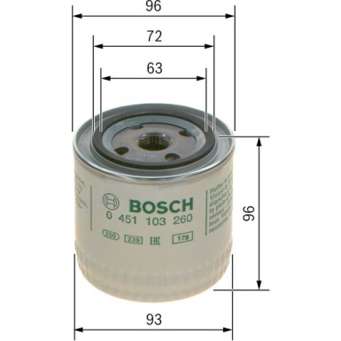 Ölfilter VOLVO,OPEL 0 451 103 260 Ölfilter VOLVO,OPEL 0 451 103 260