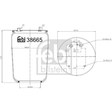 FEBI BILSTEIN Luftfeder 38665 FEBI BILSTEIN Luftfeder 38665