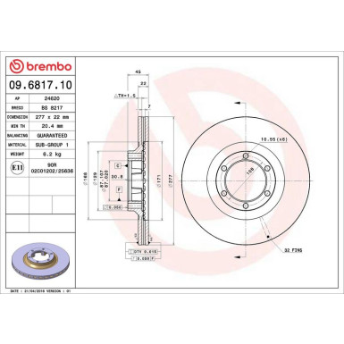 84 481 027 Bremsscheibe VA 09.6817.10 84 481 027 Bremsscheibe VA 09.6817.10