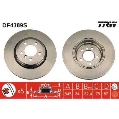 11 482 036 Bremsscheibe HA DF4389S 11 482 036 Bremsscheibe HA DF4389S