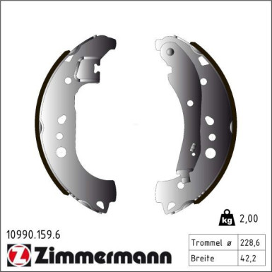 ZIMMERMANN Bremsbackensatz 10990.159.6 ZIMMERMANN Bremsbackensatz 10990.159.6