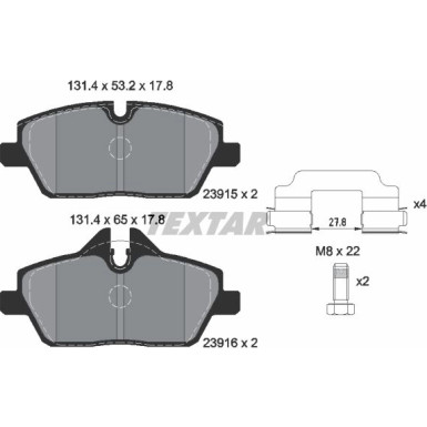 Bremsbelagsatz Bmw S. 1/2 1.6-2.0 03 Q+ 2391503 Bremsbelagsatz Bmw S. 1/2 1.6-2.0 03 Q+ 2391503