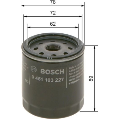 Ölfilter 0 451 103 227 Ölfilter 0 451 103 227