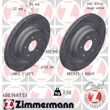 ZIMMERMANN Bremsscheibe 400.3687.53 BLACK Z ZIMMERMANN Bremsscheibe 400.3687.53 BLACK Z