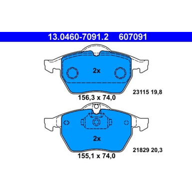 Bremsbelagsatz Opel P. Vectra 1.6-2.6 95-02 13.0460-7091.2 Bremsbelagsatz Opel P. Vectra 1.6-2.6 95-02 13.0460-7091.2