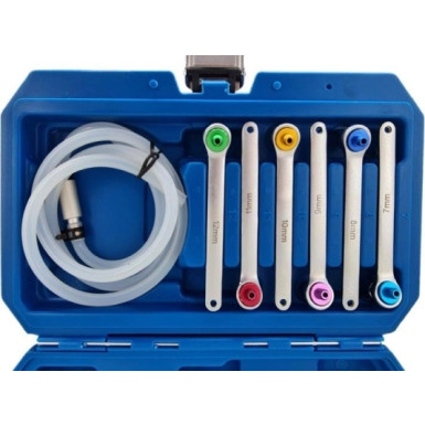 Satz Bremsenentlüfterschlüssel 7-8-9-10-11-12 mm, 7-Teilig. Mit Ventil OK-02.0428
