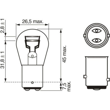P21/5W 24V 21/5W TRUCK LIGHT BOSCH KFZ-GLUEHLAMPE Trucklight WS 1987302524