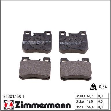 ZIMMERMANN Bremsbeläge 21301.150.1 ZIMMERMANN Bremsbeläge 21301.150.1