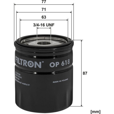 FILTRON Ölfilter OP 618 FILTRON Ölfilter OP 618