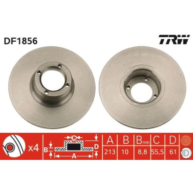 TRW Bremsscheibe DF1856 TRW Bremsscheibe DF1856