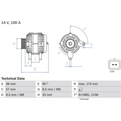 Lichtmaschine DACIA 0 986 083 200 Lichtmaschine DACIA 0 986 083 200
