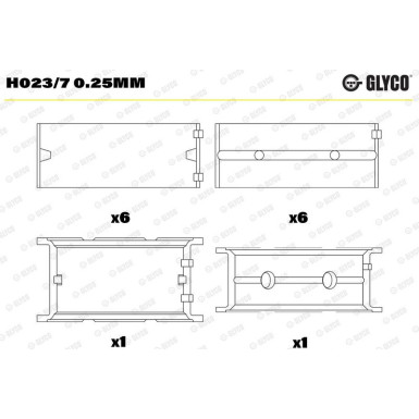 Kurbelwellenlager H023/7 0.25mm Kurbelwellenlager H023/7 0.25mm