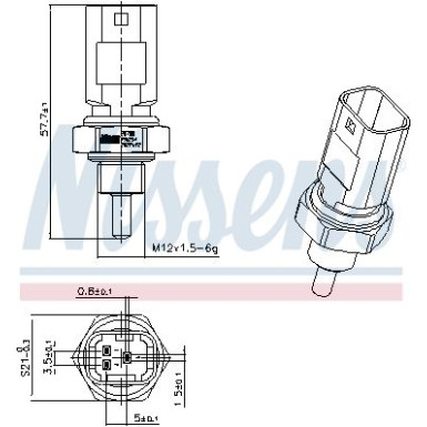 NISSENS Sensor, Kühlmitteltemperatur 207001